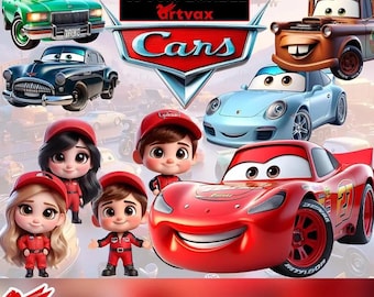 3d cars png bundle, Cars Clipart bundle png, Lightning McQueen clipart, Cars sublimation png bundle, Mater PNG, Cars Birthday Party Decor