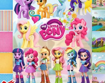 My Little Pony PNG Bundle | MLP & Equestria Girls Clipart | Transparent Background Digital Files for Kids Party, Birthday Decor and Crafts