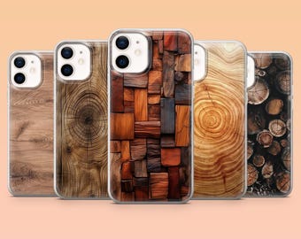 Wood Oak Phone Case Natural Forest Tree Cover for iPhone 17 Pro, 16, 15, 14, 13, 12 Samsung S25, S24, S23, S22, A56, A55, Pixel 10 Pro, 9, 8