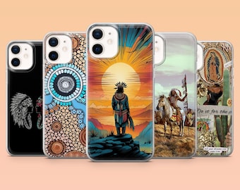 Tribal Pattern Phone Case Native Indian Art Cover for iPhone 17 Pro, 16, 15, 14, 13, 12 Samsung S25, S24, S23, S22, A56, A55 Pixel 10 Pro, 9