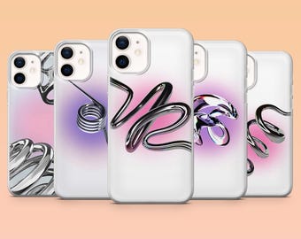 Chrome Phone Case Liquid Metal 3D Futuristic Cover for iPhone 17 Pro, 16, 15, 14, 13, 12 Samsung S25, S24, S23, S22, A56, A55, Pixel 10 Pro