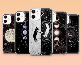 Celestial Moon Phone Case Astrology Space Cosmic Cover for iPhone 17 Pro, 16, 15, 14, 13, 12 Samsung S25, S24, S23, S22, A56, A55, Pixel 10