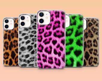 Leopard Print Phone Case Animal Skin Cover For iPhone 17 Pro, 16, 15, 14, 13, 12 Samsung S25, S24, S23, S22, A56, A55 Pixel 10 Pro, 9, 8
