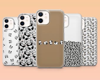 Cute Panda Phone Case Cute Jungle Animal Cover for iPhone 17, 16, 15, 14, 13, 12 Samsung S25, S24, S23, S22, A56, A55, Pixel 10 Pro, 9, 8
