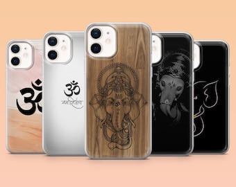 Ganesha Phone Case Om Symbol Hindu Shivaya Cover for iPhone 17 Pro, 16, 15, 14, 13, 12 Samsung S25, S24, S23, S22, A56, A55 Pixel 10 Pro, 9