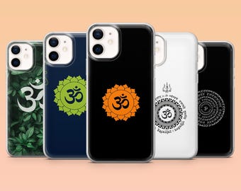 Om Lotus Phone Case Hindu Mantra Shiva Cover for iPhone 17 Pro, 16, 15, 14, 13, 12 Samsung S25, S24, S23, S22, A56, A55 Pixel 10 Pro, 9, 8