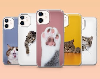 Cute Cat Phone Case Animal Paw Kitty Cover for iPhone 17 Pro, 16, 15, 14, 13, 12 Samsung S25, S24, S23, S22, A56, A55, Pixel 10 Pro, 9, 8