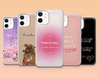 Motivational Quote Phone Case Girly Self Love Cover for iPhone 17 Pro, 16, 15, 14, 13, 12 Samsung S25, S24, S23, S22, A56, A55 Pixel 10 Pro