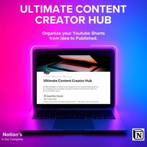 Ultimate Content Creator Hub | Notion Template for YouTube Shorts, TikTok & Instagram Reels