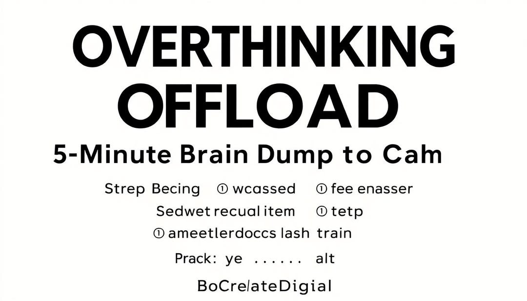Overthinking Brain Dump Printable | 5-minute Calm Routine PDF | Racing ...