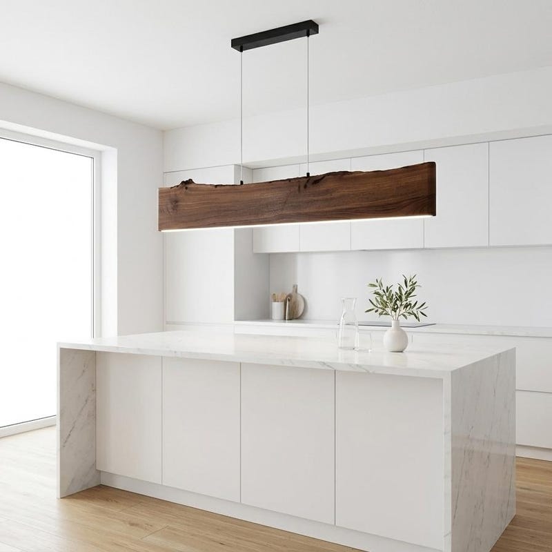 Walnut Linear Ceiling Light - Etsy