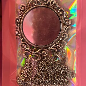 Mirror Protection Amulet Necklace | Reflect Negativity | Spiritual Protection Jewelry | Witchy Amulet image 5