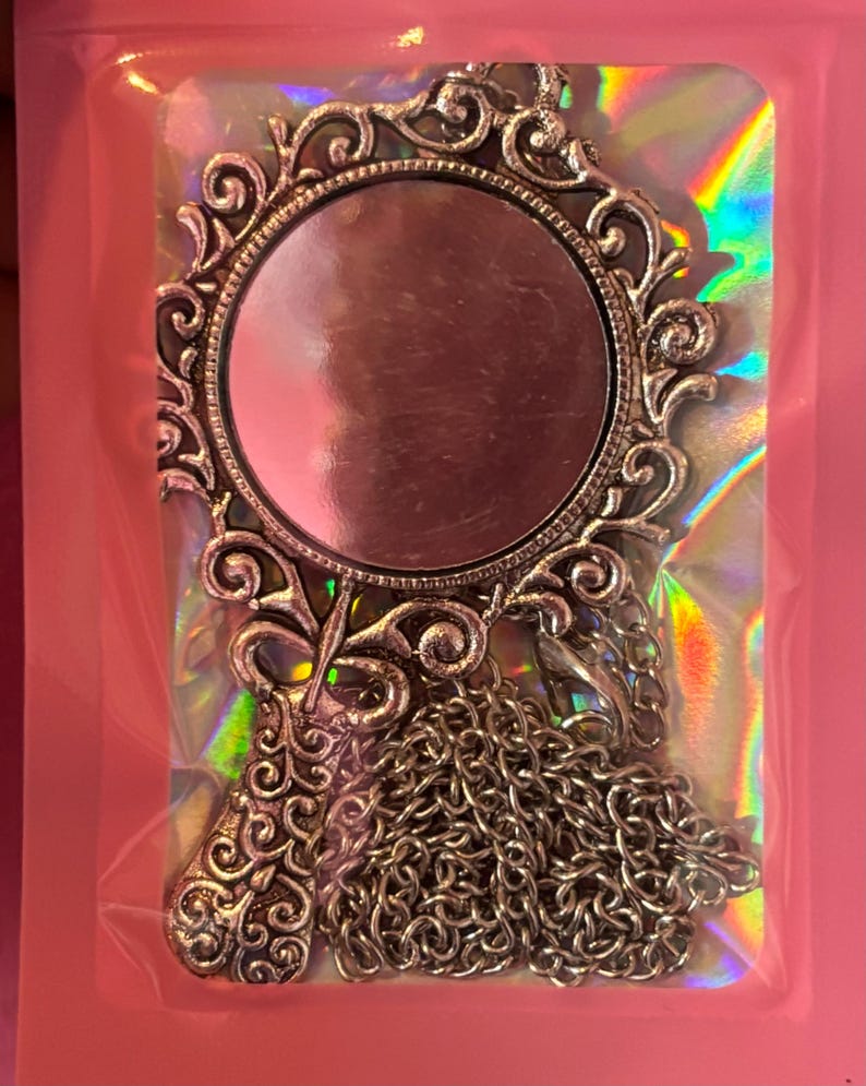 Mirror Protection Amulet Necklace | Reflect Negativity | Spiritual Protection Jewelry | Witchy Amulet image 5