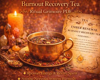 Ritual de té Ember Renewal para la recuperación del agotamiento / Restauración energética y apoyo al sistema nervioso / Magia renovadora / Grimorio de brujería (PDF)