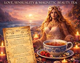Göttin Aphrodite Liebe, Sinnlichkeit & Magnetische Schönheit Tee Ritual | Romantik, Anziehung und Selbstanbetung | Hexerei Grimoire PDF