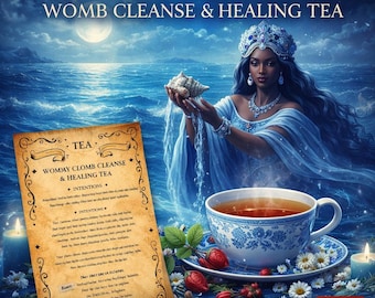 Yemaya Womb Cleanse & Healing Tea Ritual | Divine Feminine, Emotional Renewal and Sacred Womb Care | Witchcraft Grimoire PDF