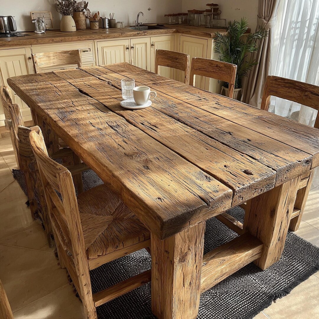 Handmade Rustic Live Edge Walnut Dining Table – Farmhouse Style - Etsy