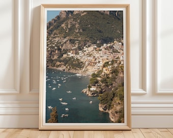 Positano Landscape Art Print, Amalfi Coastal Photography (Digital Download)