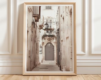 Old Italian Door Print, Neutral European Wall Art (Digital Printable)