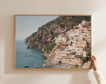 Italian Coastal Landscape Art Print, Positano Photography (Digital Download)