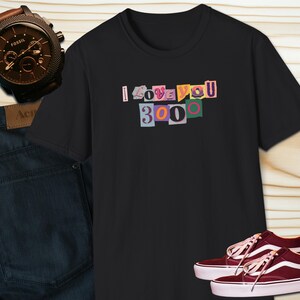 Camiseta de los Vengadores 3000 con frase "Te amo" (Iron Man, Tony Stark) imagen 4