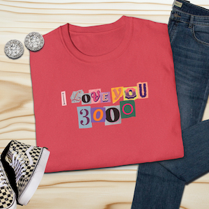 Camiseta de los Vengadores 3000 con frase "Te amo" (Iron Man, Tony Stark) imagen 1