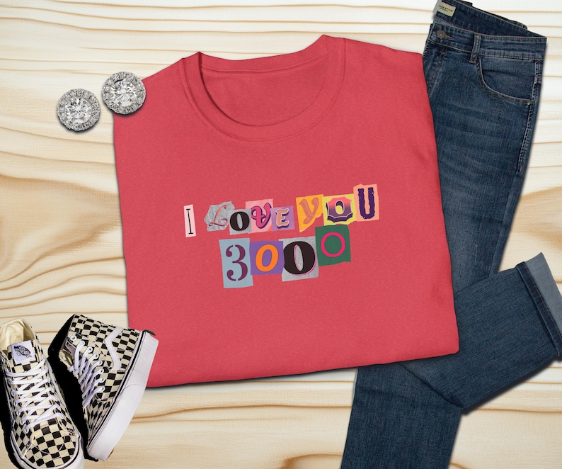 Camiseta de los Vengadores 3000 con frase "Te amo" (Iron Man, Tony Stark) imagen 1