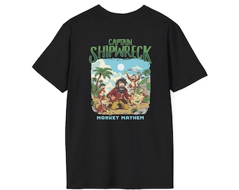 Camiseta gráfica del Capitán Naufragio Monkey Mayhem