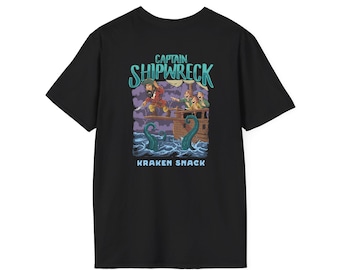 Camiseta pirata Kracken Snack del Capitán Naufragio / Serie original de Slaptail