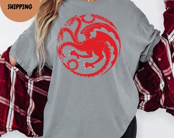 Camiseta con colores cómodos del dragón Targaryen: Ropa para fans de Madre de Dragones GOT