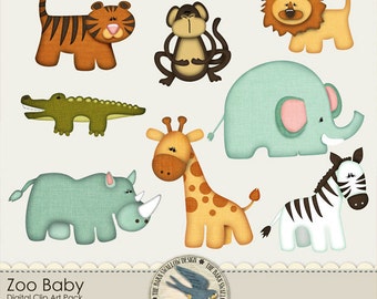 Zoo Baby Digital Clip art Pack - Instant Download