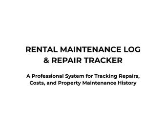 Rental Maintenance Log & Repair Tracker by Fieldcraft Guides