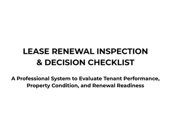 Lease Renewal Inspection & Decision Checklist by Fieldcraft Guides