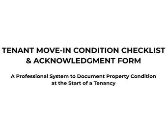 Tenant Move-In Condition Checklist & Acknowledgment Form by Fieldcraft Guides