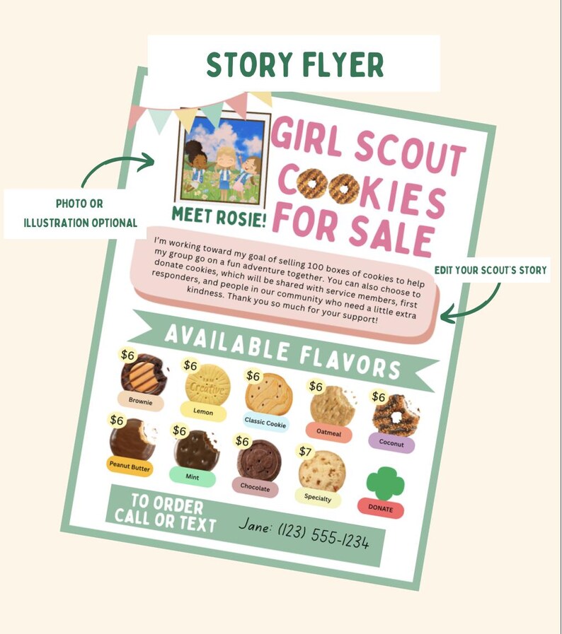 Editable Cookie Sale Flyer (3 Styles) | Canva Fundraiser Template ...