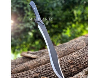 Hand Forged D2 Steel Bushcraft Machete, Short Machete Knife W/Sheath, gift  for him
