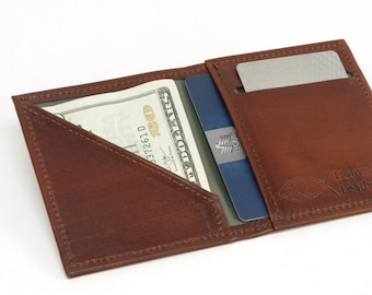 Minimalist Leather Vertical Bifold Wallet