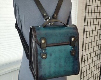 Small Leather Backpack (Snap Tab Version)