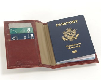 Leather Passport Wallet with Card Slots