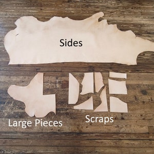 SCRAPS and SIDES of Natural Veg-Tanned Cowhide Leather