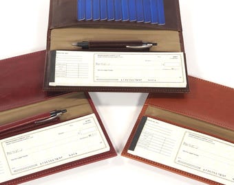 Leather Personal Size END STUB Checkbook