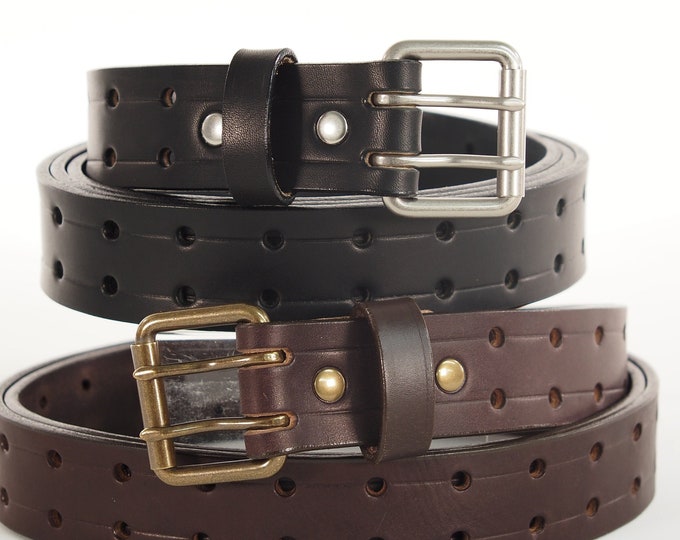 Double-Tongue Bridle Leather Belt - 1 1/2 inch