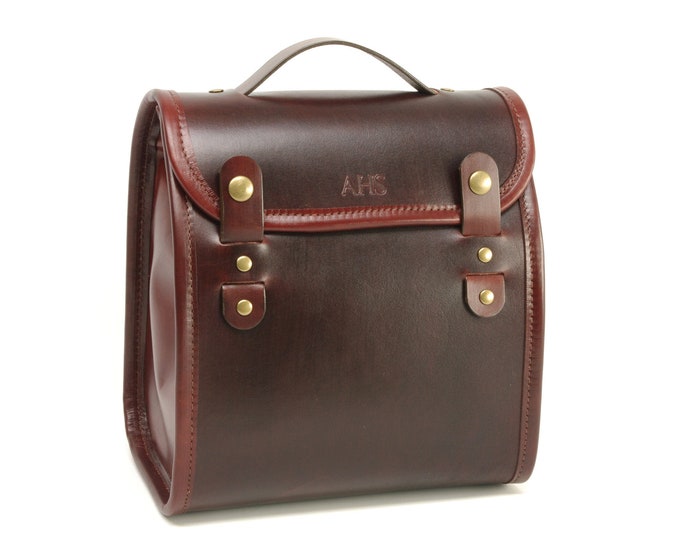 Executive Leather Lunch Bag with Waterproof Lining and Optional Insulation