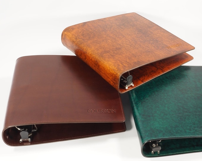 Featured listing image: Leather 3 Ring Binder - Standard LETTER Size (8 1/2 x 11) - 1/2 inch, 1 inch, 1 1/2 inch, 2 inch