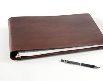 Leather 7 Ring BUSINESS SIZED Check Binder