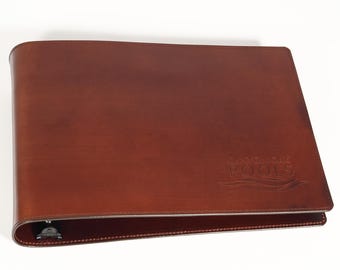Leather 3 Ring Binder - LETTER Size, LANDSCAPE Orientation (11 x 8 1/2 inch) - 1 inch, 1 1/2 inch, 2 inch
