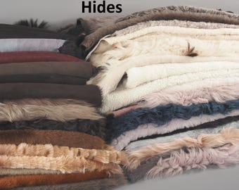 Small Genuine Sheepskin Hide: Various Colors & Textures