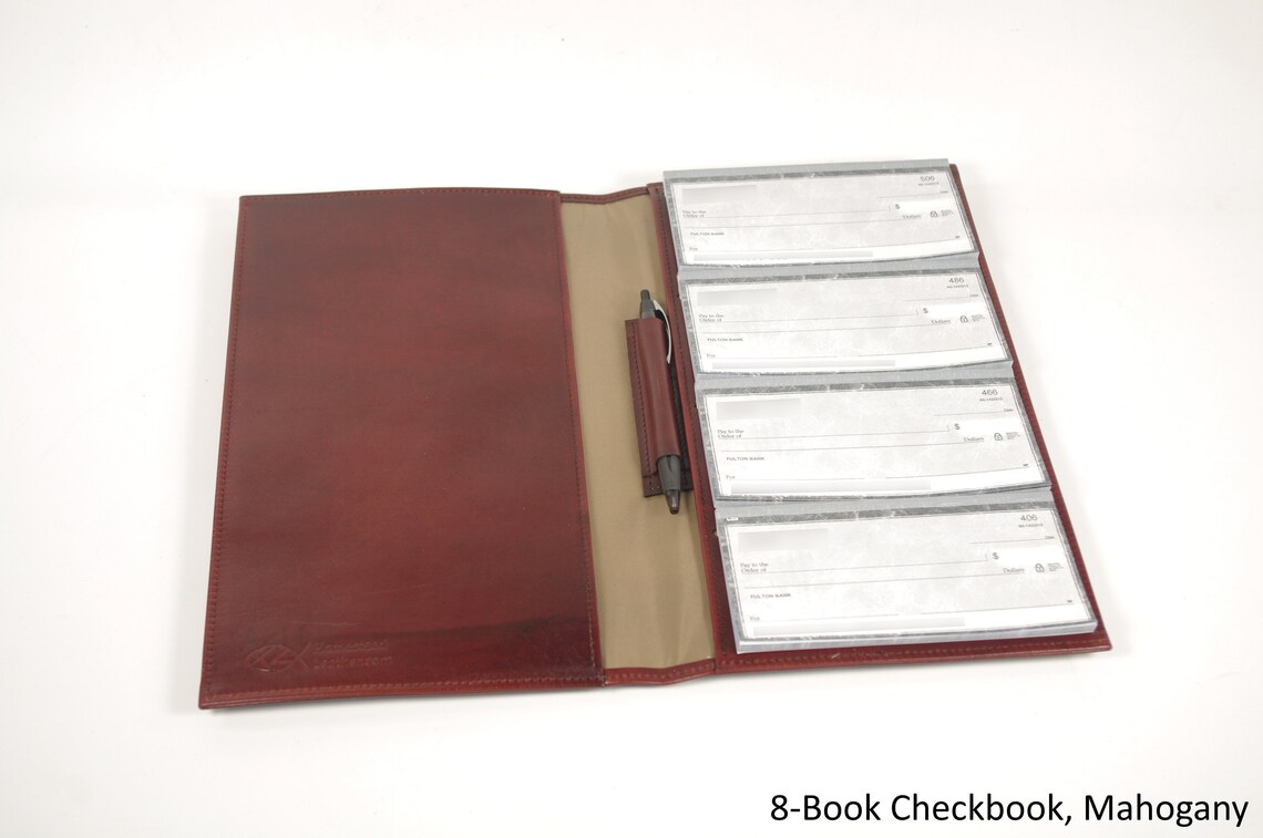 Leather 8Book Checkbook Cover Organizer Etsy