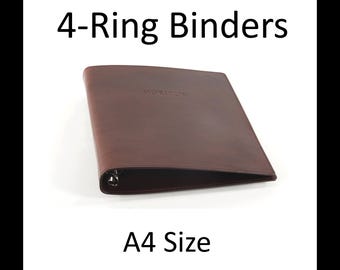 Leather A4 Binder: 4 Ring Binder for A4 Size Sheets (210 x 297 mm)
