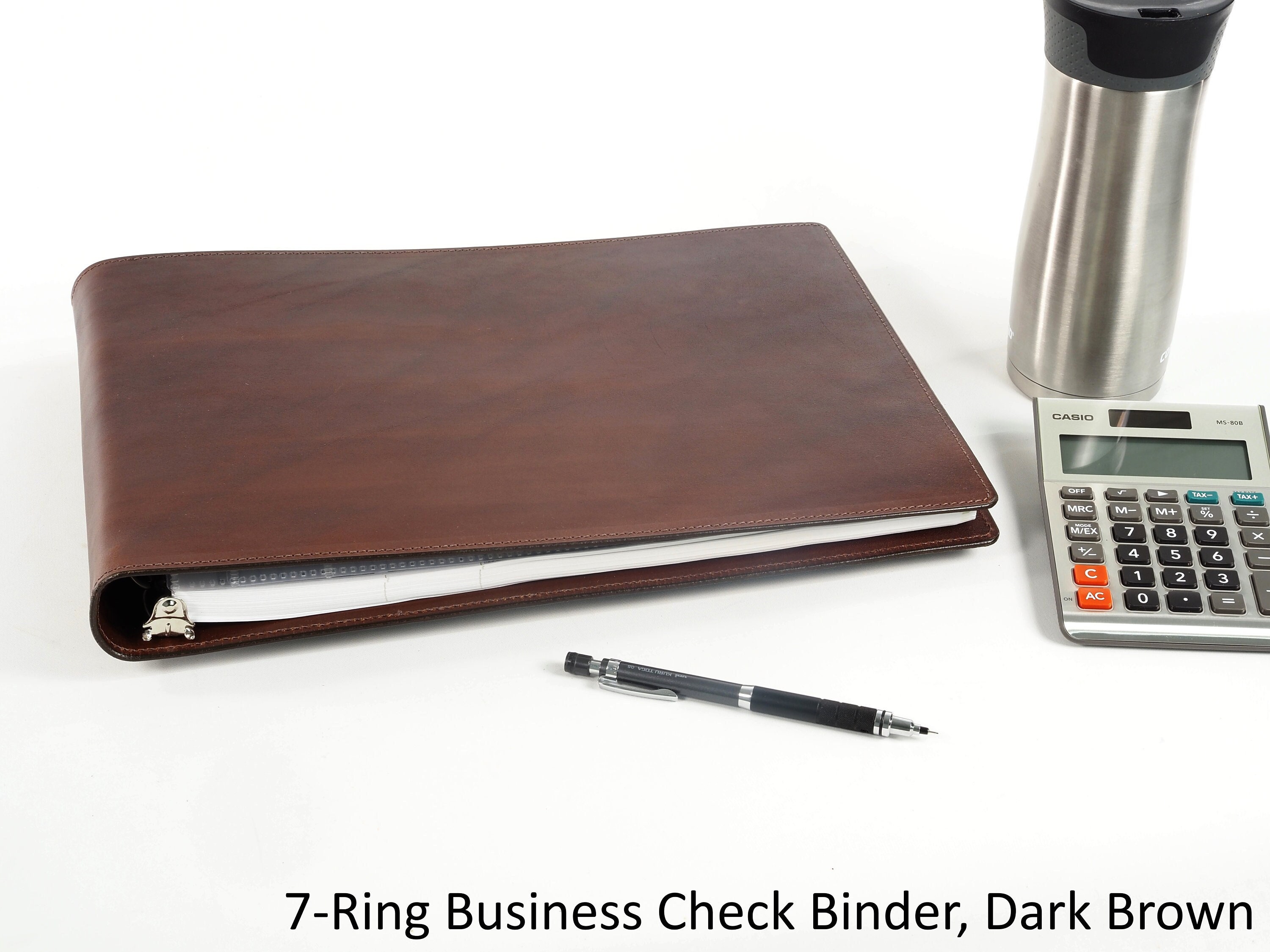 Leather 7 Ring Binder, A Ringed Binder Made From Full Grain